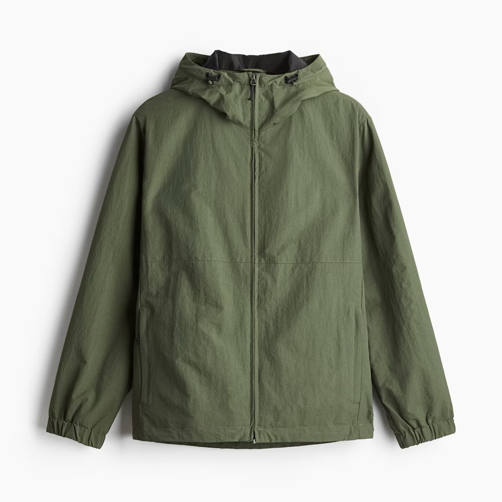 H&M Water Repellant Windbreaker - Khaki Green